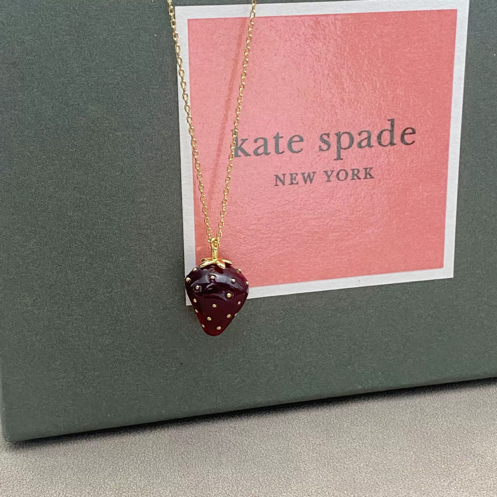kate spade Resin Strawberry Necklace Summer Indie